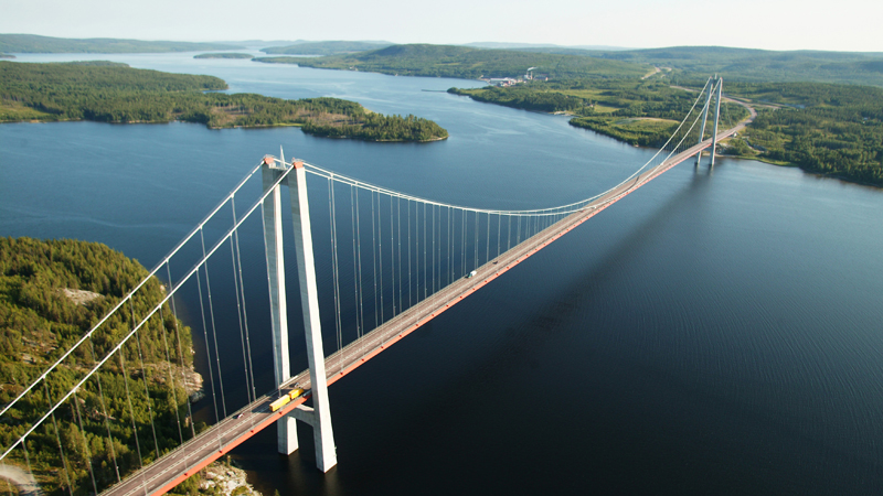 Flygfoto H�ga kustenbron